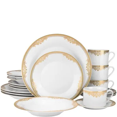 Set Peralatan Makan Piring Hotel Pelek Emas Mewah